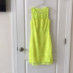 J. Crew lemon lime lace dress
